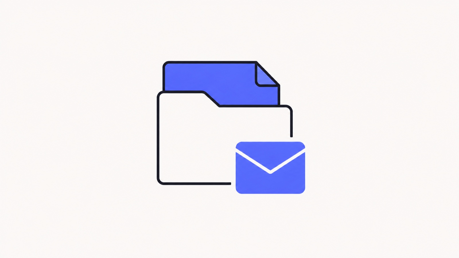 An email resting against an application folder